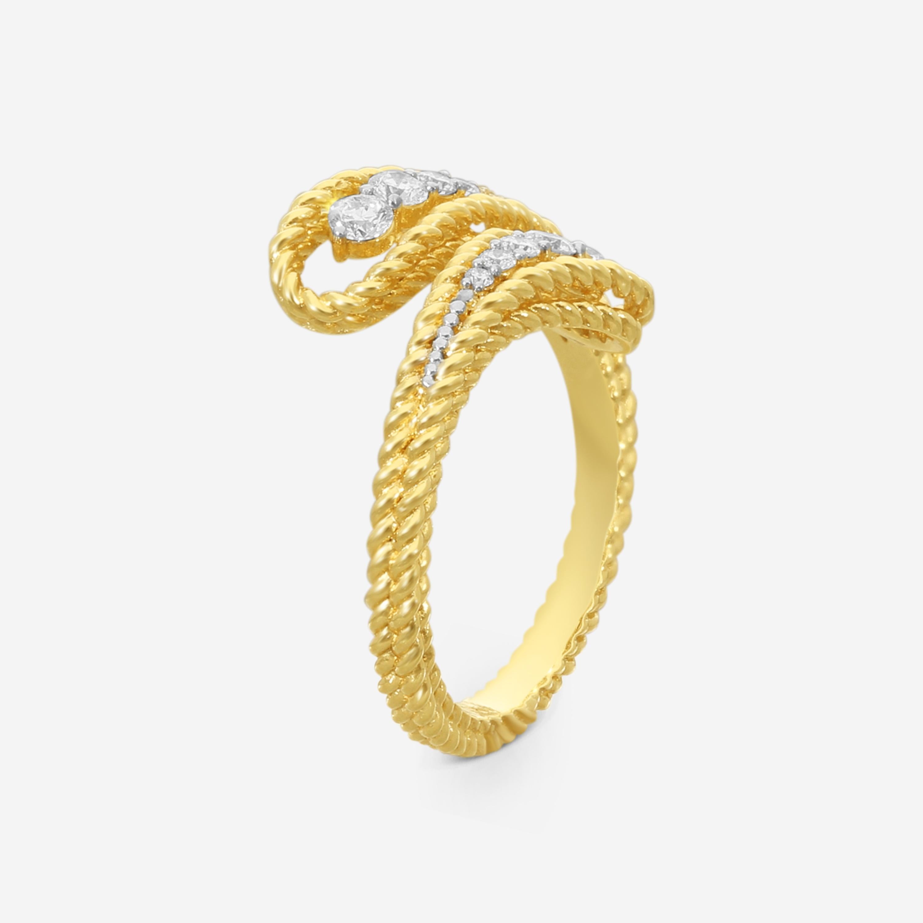 Roberto Coin Byzantine Barocco 18K Yellow Gold Diamond Ring Sz. 6.5 7772810AJ65X