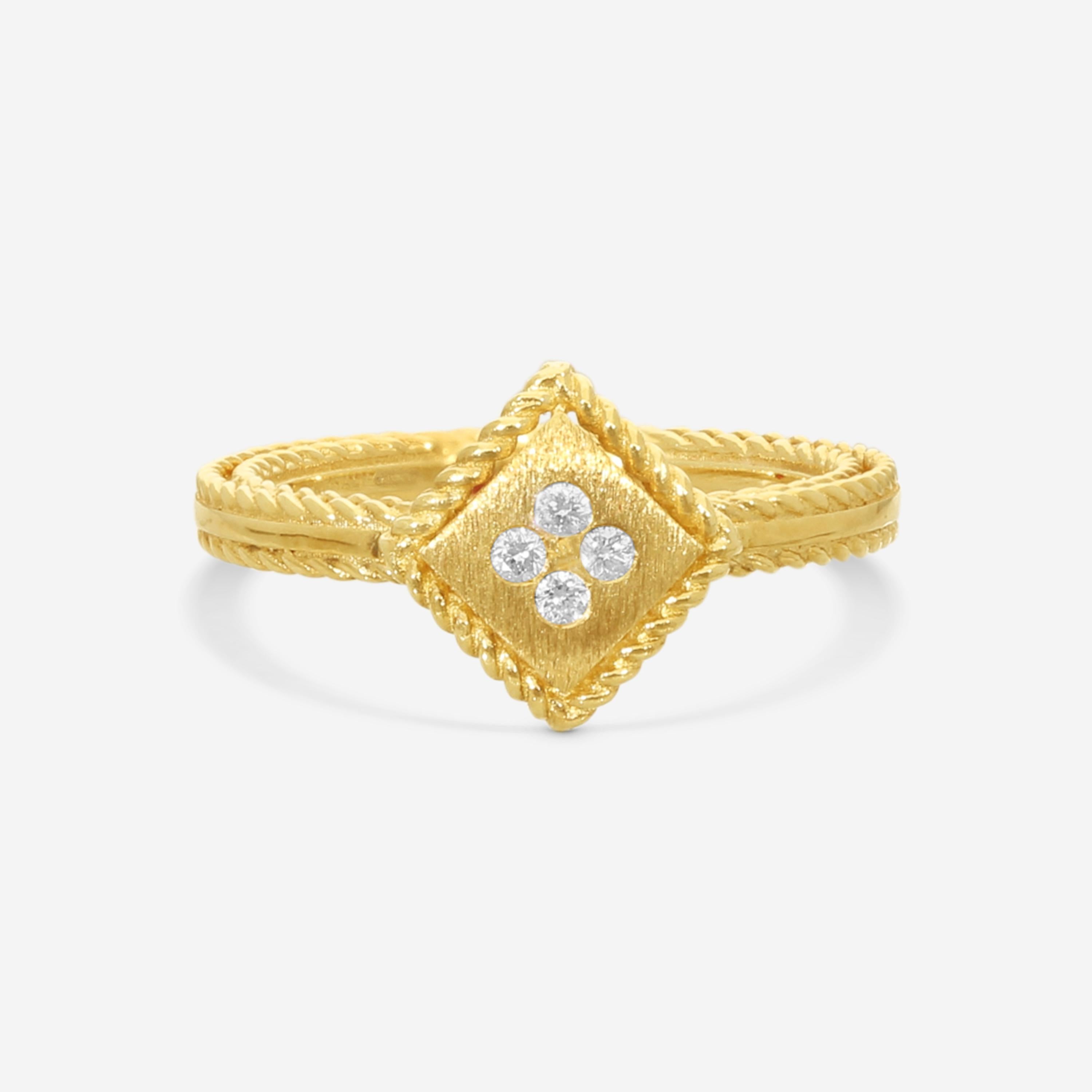 Roberto Coin Palazzo Ducale 18K Yellow Gold Diamond Ring Sz. 6.5 7772886AY65X