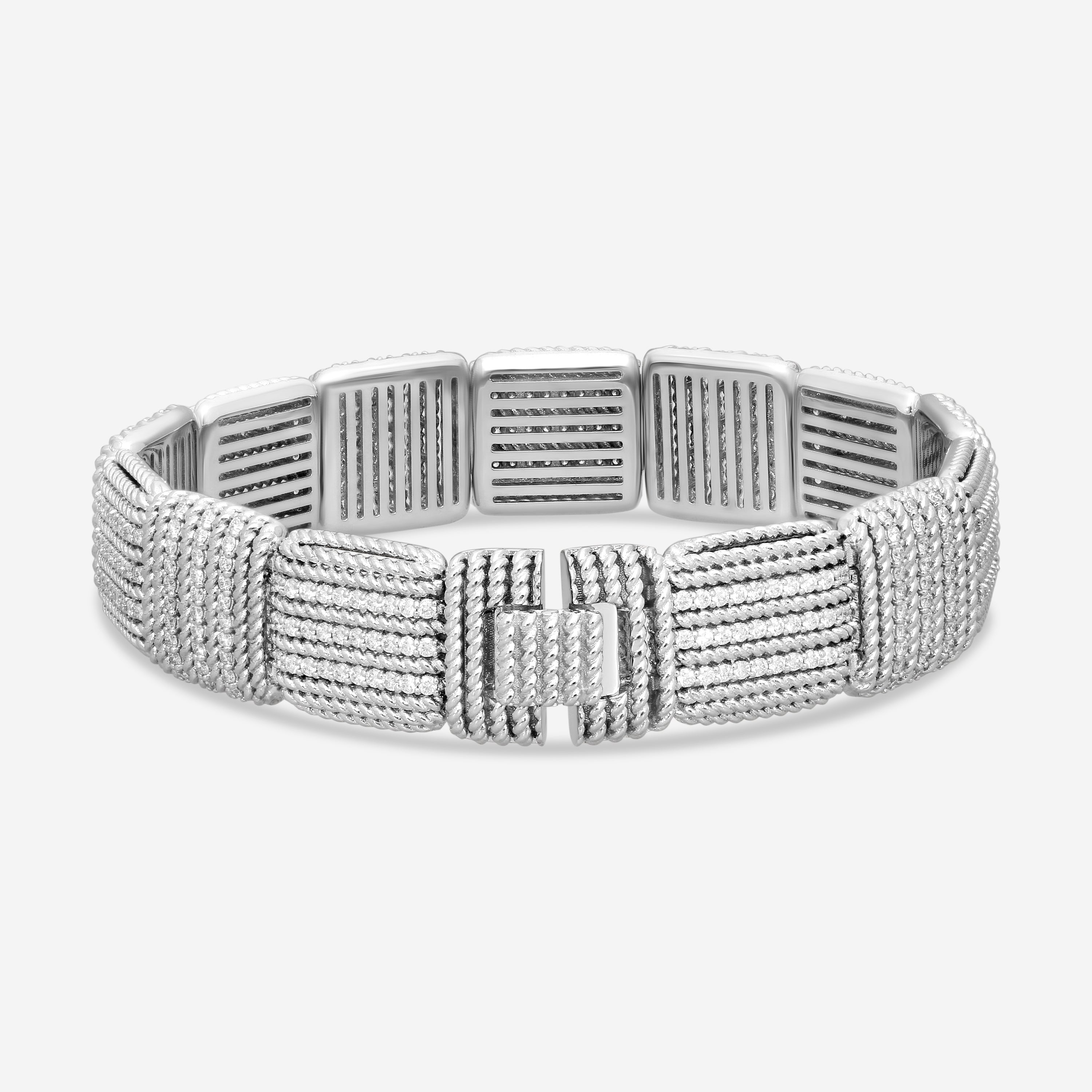 Roberto Coin Opera 18K White Gold Diamond Bangle Bracelet 7772895AWLBX - THE SOLIST