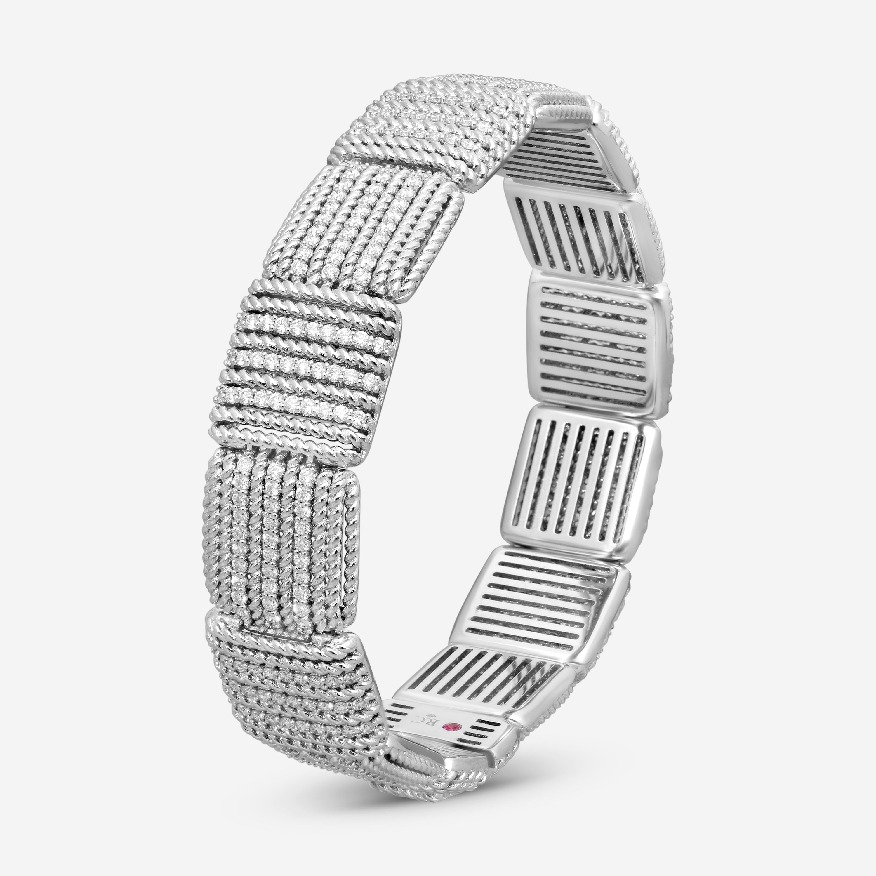 Roberto Coin Opera 18K White Gold Diamond Bangle Bracelet 7772895AWLBX - THE SOLIST