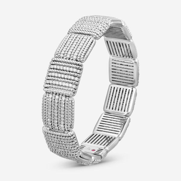 Roberto Coin Opera 18K White Gold Diamond Bangle Bracelet 7772895AWLBX - THE SOLIST