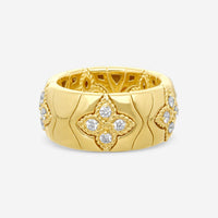 Roberto Coin Royal Princess Flower 18K Yellow Gold Diamond Ring Sz. 6.5 7772913A