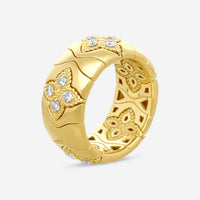 Roberto Coin Royal Princess Flower 18K Yellow Gold Diamond Ring Sz. 6.5 7772913A