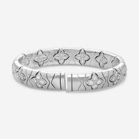 Roberto Coin Royal Princess Flower 18K White Gold Diamond Bangle Bracelet 777291