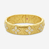 Roberto Coin Royal Princess Flower 18K Yellow Gold Diamond Bangle Bracelet 77729