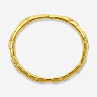 Roberto Coin Royal Princess Flower 18K Yellow Gold Diamond Bangle Bracelet 77729