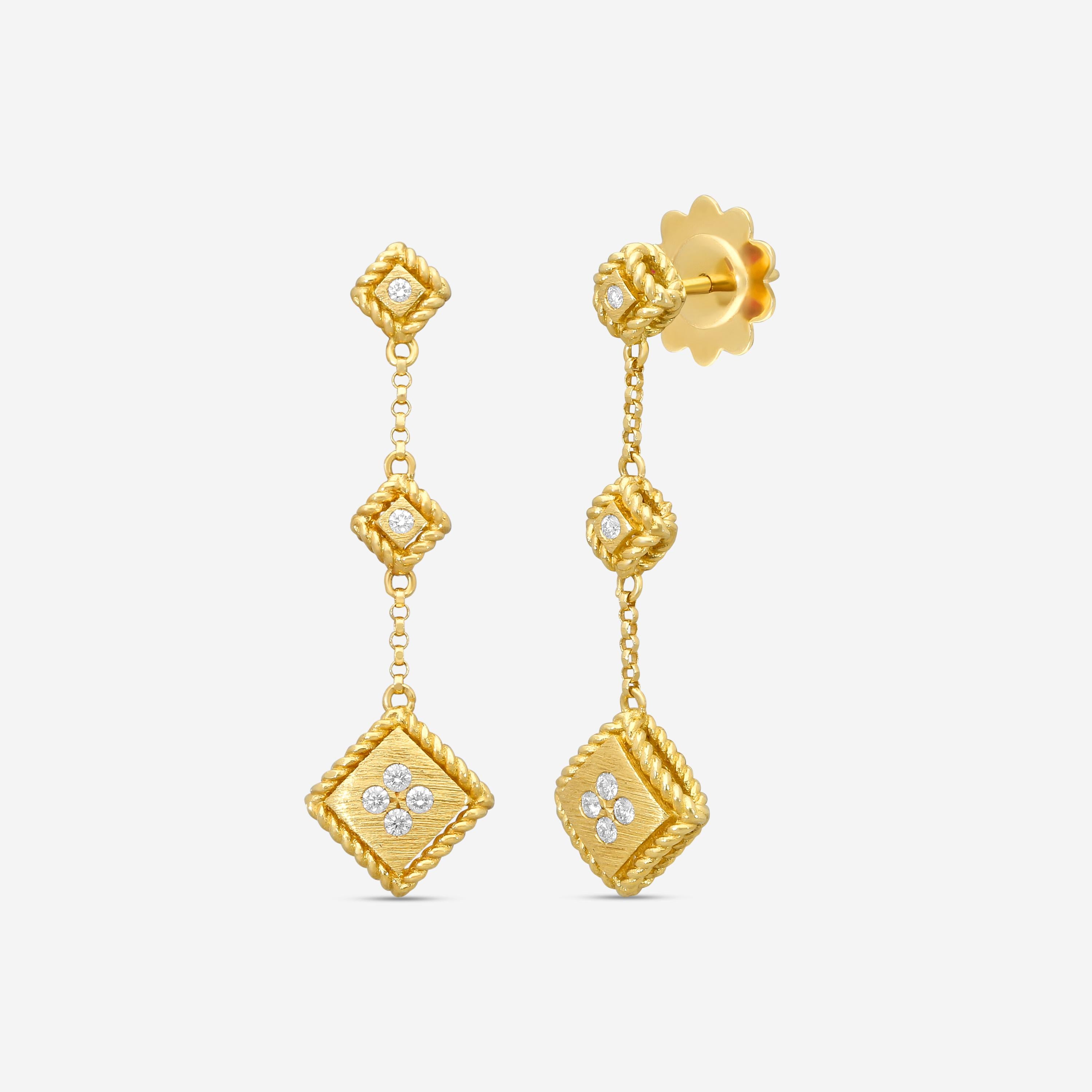 Roberto Coin 18K Yellow Gold Diamond Drop Earrings 7772919AYERX