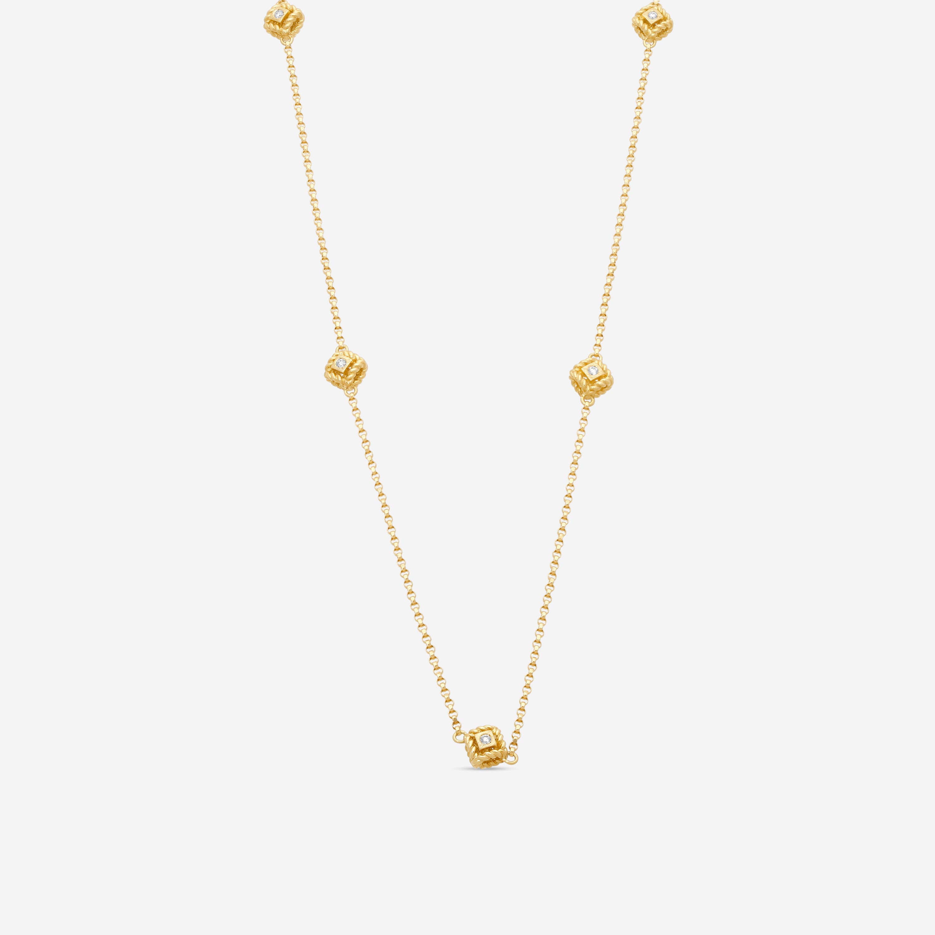 Roberto Coin Palazzo Ducale 18K Yellow Gold Diamond 5-Station Necklace 7772922AYCHX - THE SOLIST