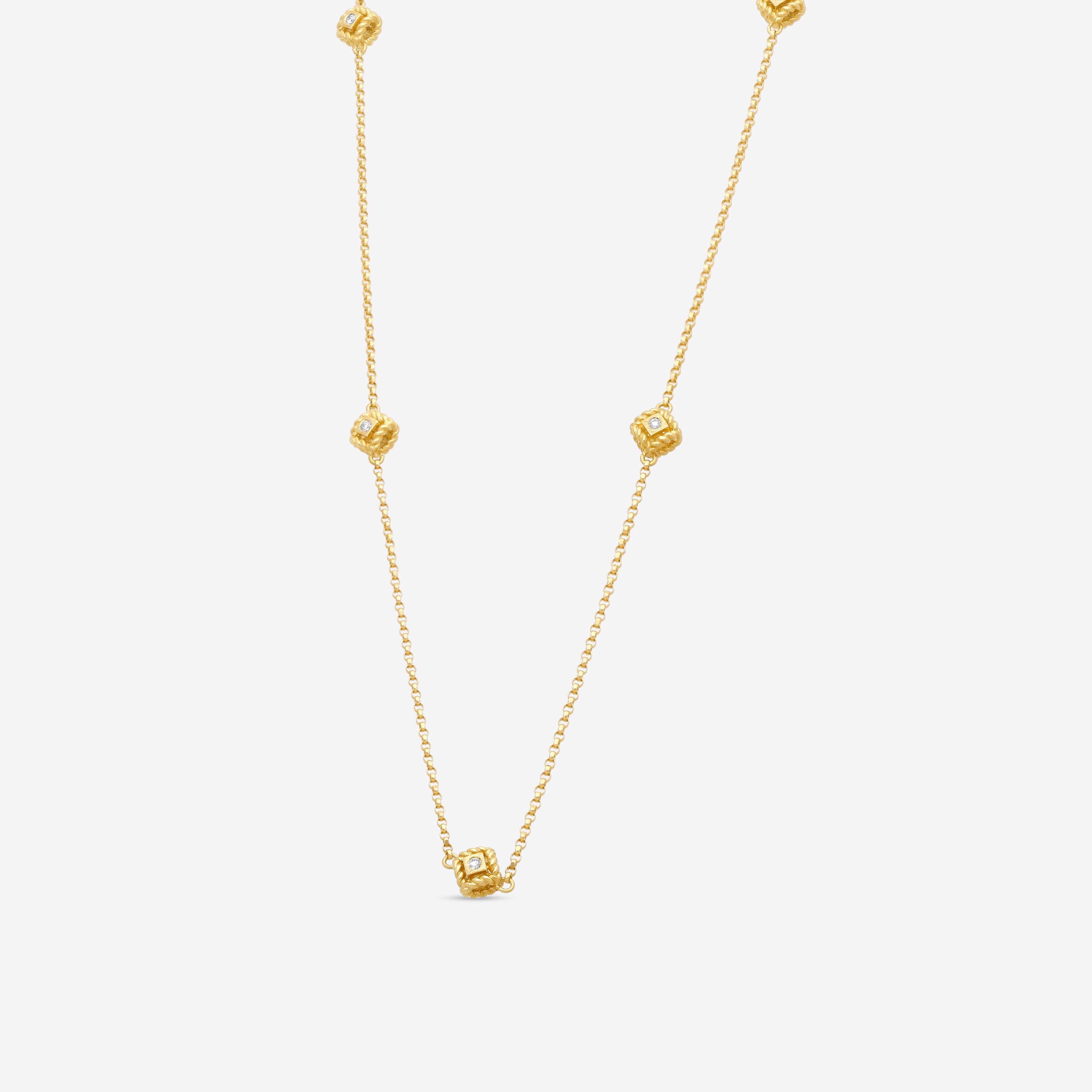 Roberto Coin Palazzo Ducale 18K Yellow Gold Diamond 5-Station Necklace 7772922AYCHX - THE SOLIST