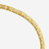 Roberto Coin Royal Princess Flower 18K Yellow Gold Diamond Choker Necklace 77729