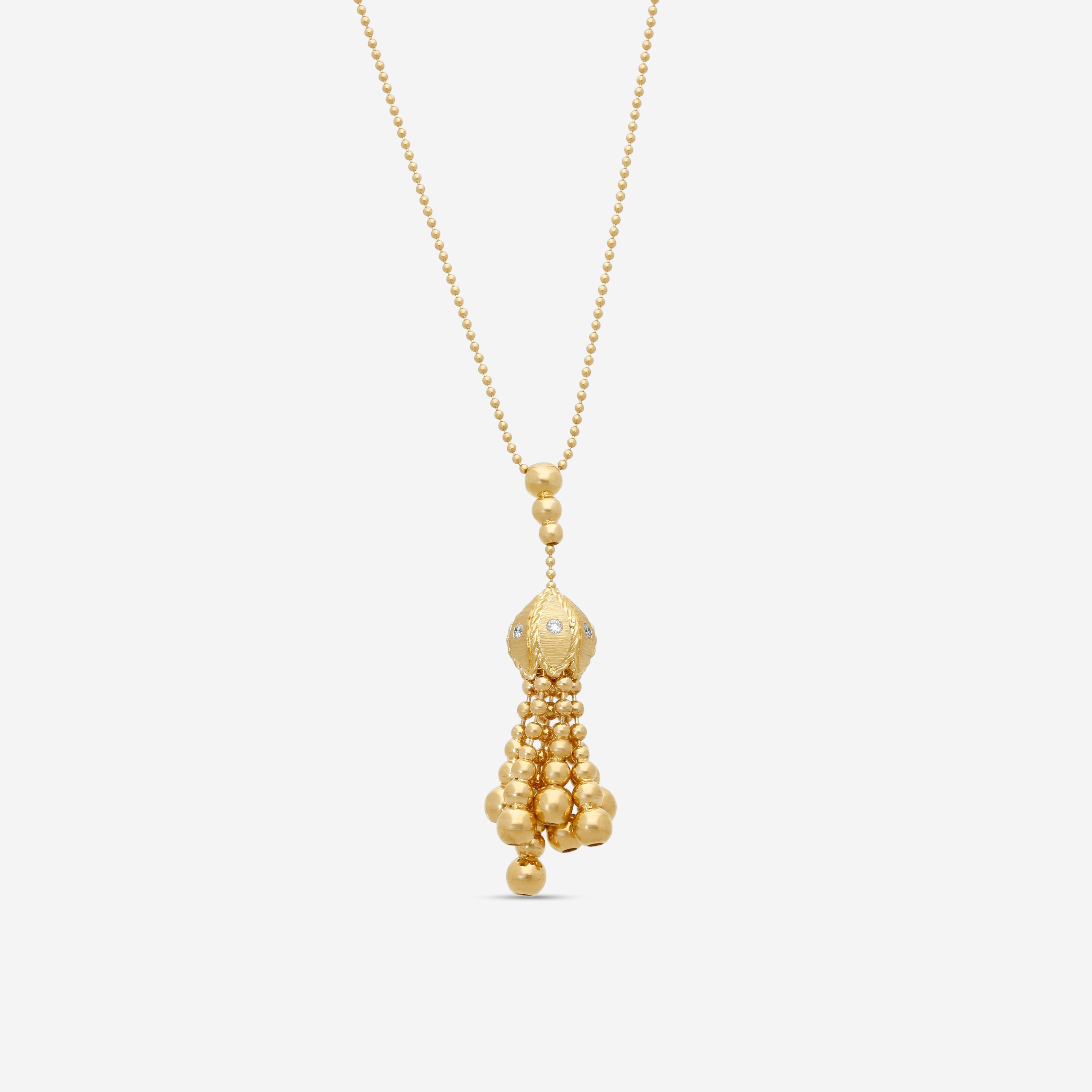 Roberto Coin Princess 18K Yellow Gold Diamond Tassel Necklace 7772971AYCHX