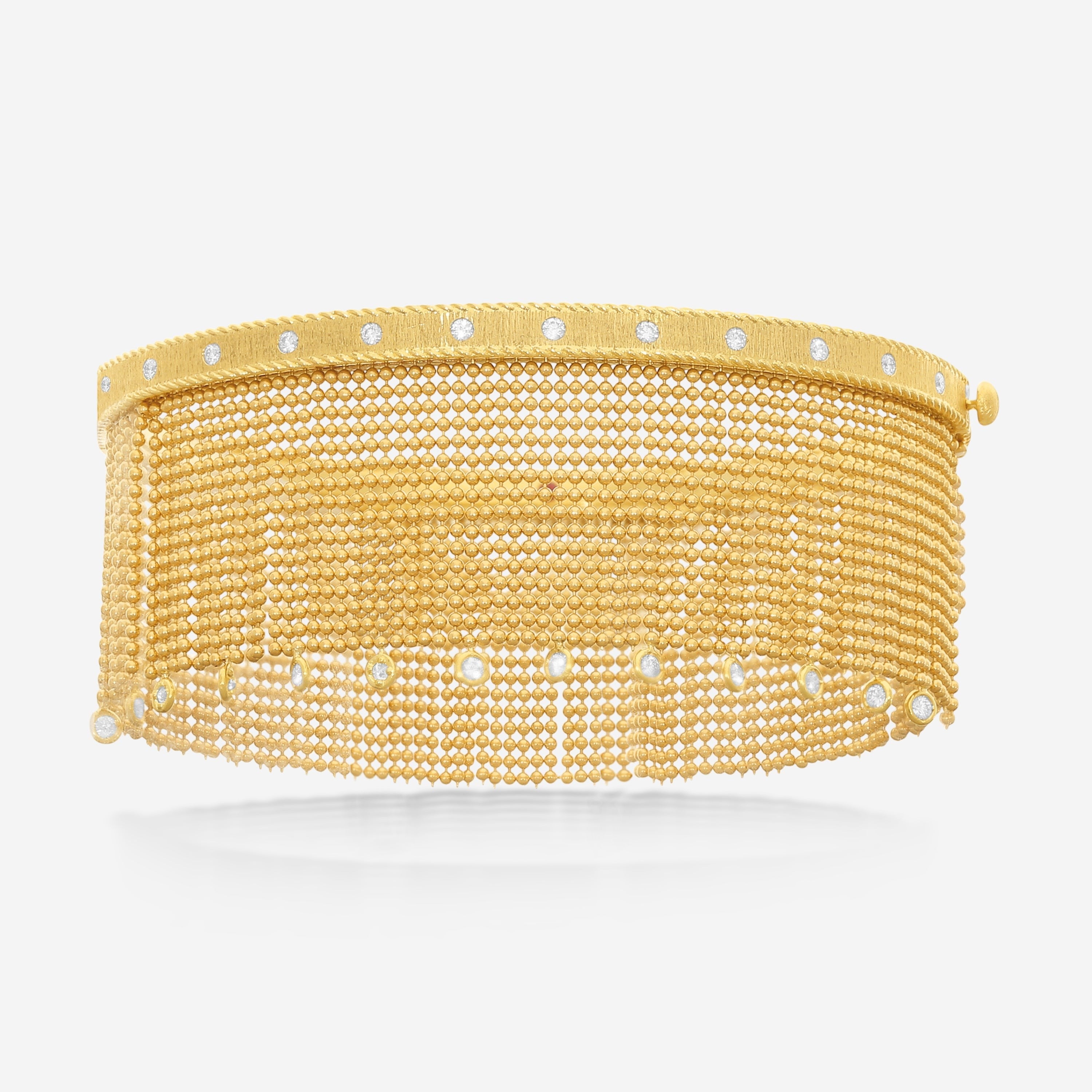 Roberto Coin Symphony 18K Yellow Gold Diamond Tassle Bangle 7773010AYBAX - THE SOLIST