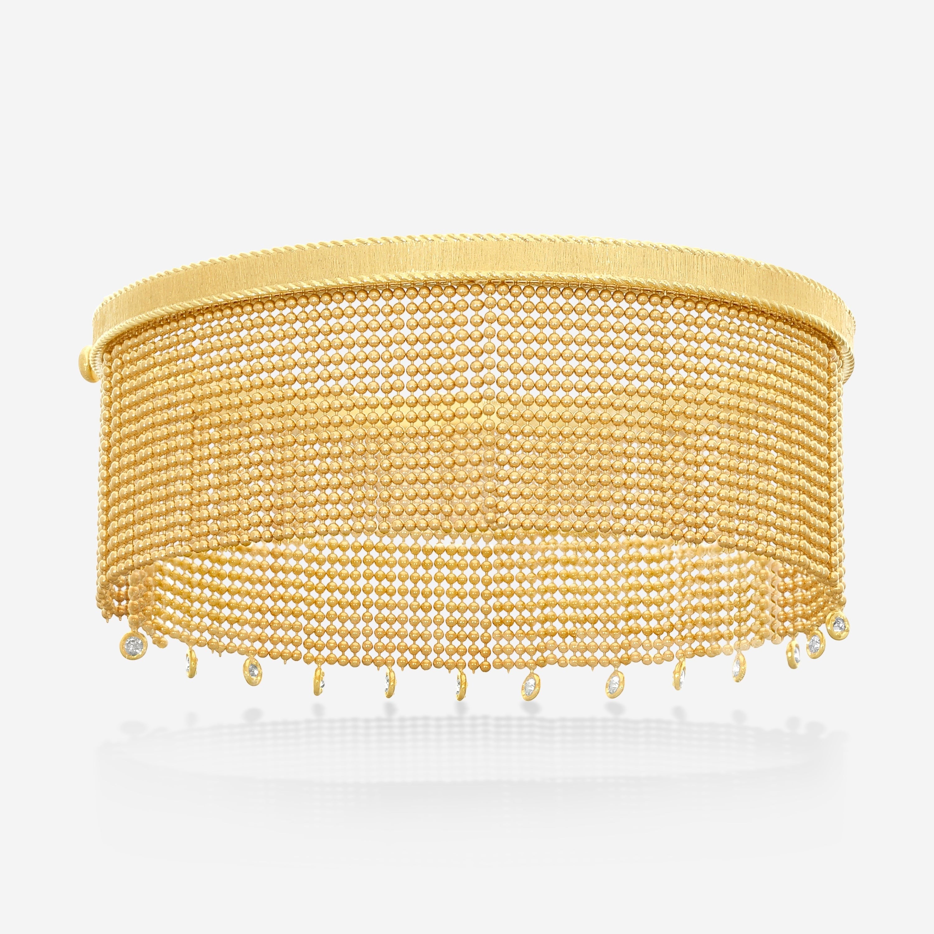 Roberto Coin Symphony 18K Yellow Gold Diamond Tassle Bangle 7773010AYBAX - THE SOLIST
