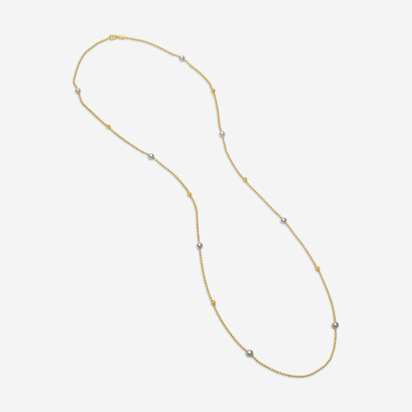 Roberto Coin 18K Yellow Gold Cultured White Pearl Station Necklace 7773113AY36OP - THE SOLIST