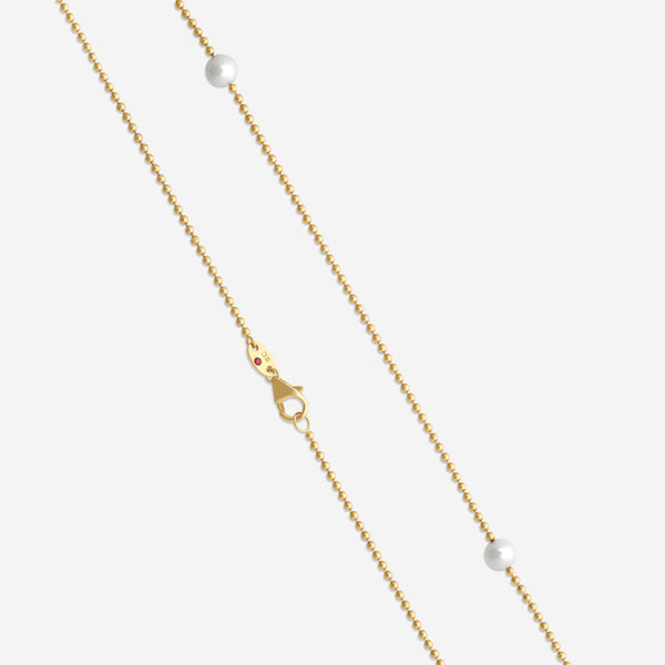 Roberto Coin 18K Yellow Gold White Pearl Station Necklace 7773113AY36OP - THE SOLIST
