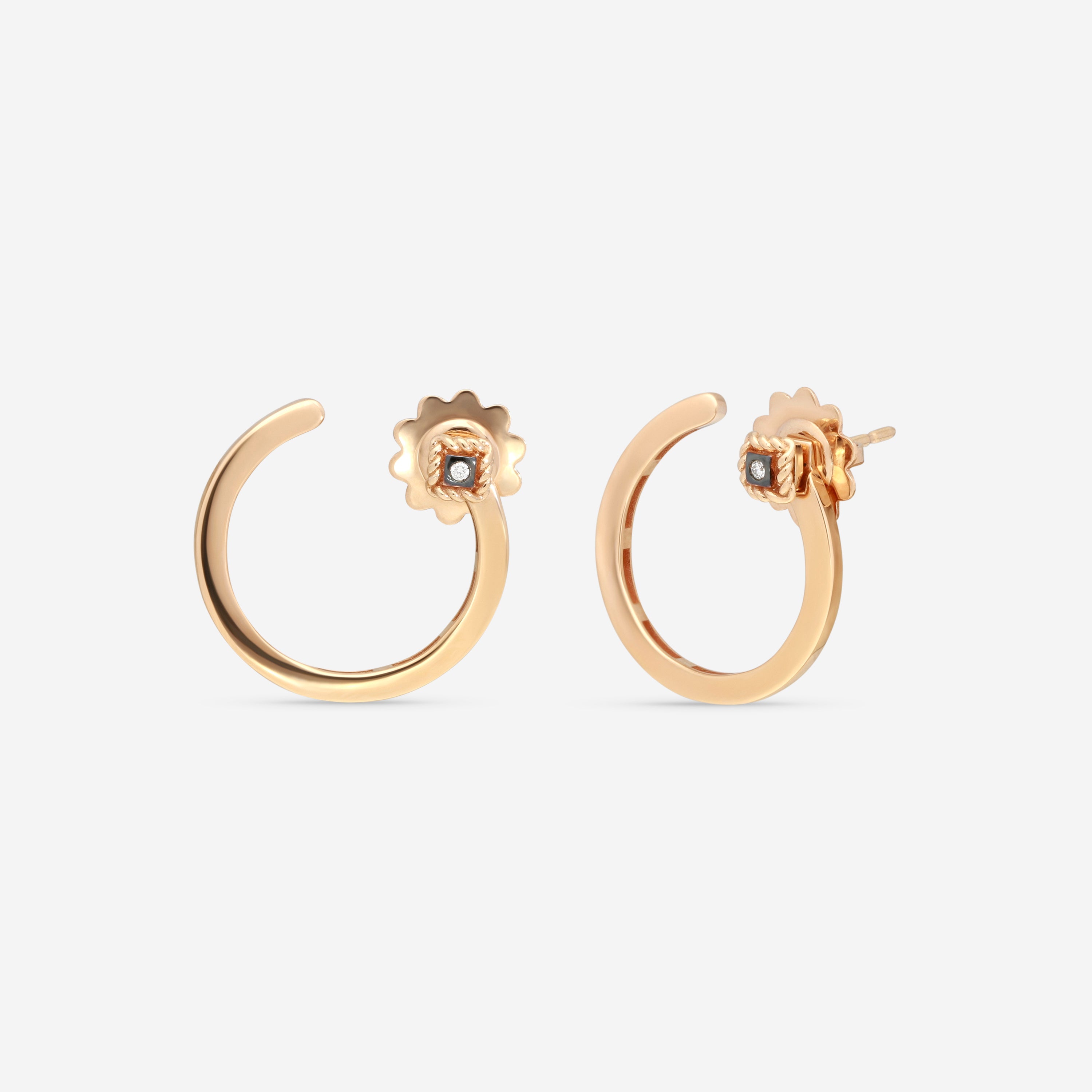 Roberto Coin Palazzo Ducale 18K Rose Gold Diamond Circle Earrings 7773132ABERX
