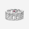 Roberto Coin Cialoma Twisted Link 18K White Gold Diamond Band Ring Sz. 7 7773242