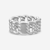 Roberto Coin Cialoma Twisted Link 18K White Gold Diamond Band Ring Sz. 7 7773242