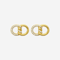 Roberto Coin Cialoma 18K Yellow Gold Diamond 2-Link Stud Earrings 7773242AYERX