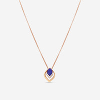 Roberto Coin Petal 18K Rose Gold Lapis & Diamond Pendant Necklace 7773267AX17XL
