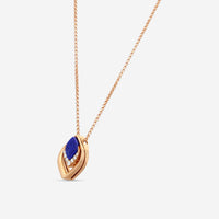 Roberto Coin Petal 18K Rose Gold Lapis & Diamond Pendant Necklace 7773267AX17XL