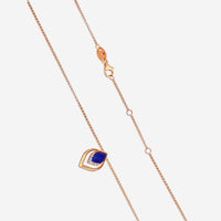 Roberto Coin Petal 18K Rose Gold Lapis & Diamond Pendant Necklace 7773267AX17XL