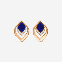 Roberto Coin Petal 18K Rose Gold Diamond & Lapis Stud Earrings 7773267AXERXL