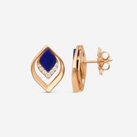 Roberto Coin Petal 18K Rose Gold Diamond & Lapis Stud Earrings 7773267AXERXL