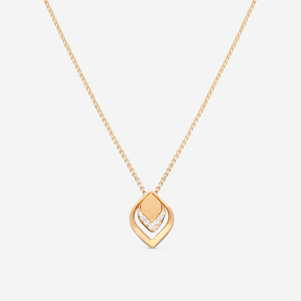 Roberto Coin Petals 18K Rose Gold Diamond Pendant Necklace 7773270AX17X