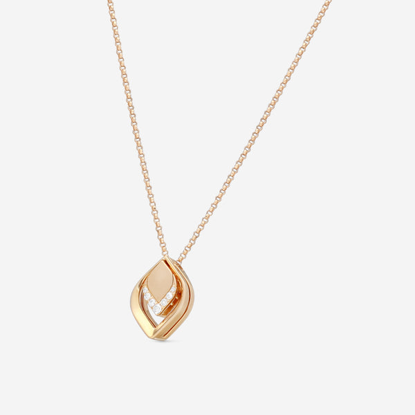 Roberto Coin Petals 18K Rose Gold Diamond Pendant Necklace 7773270AX17X