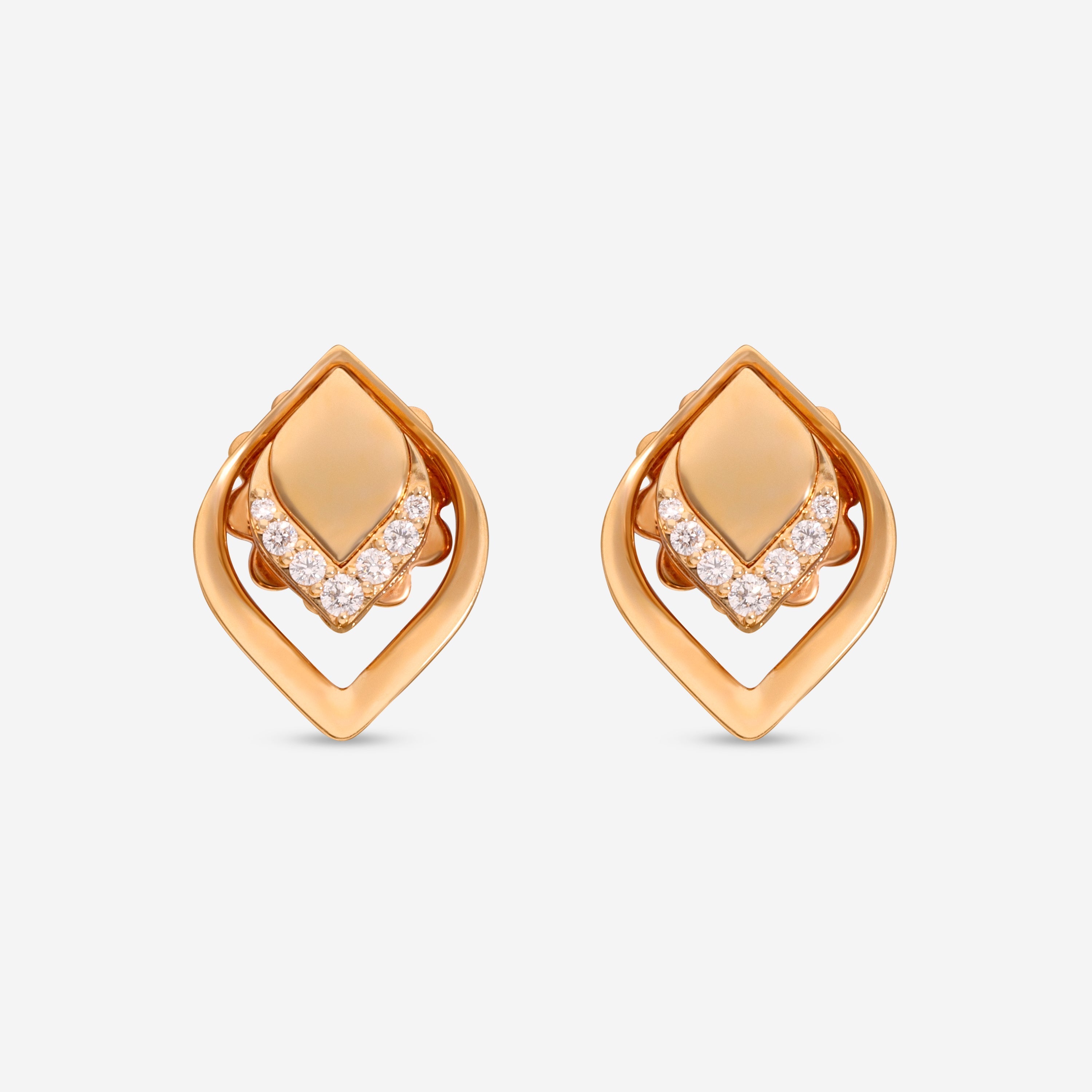 Roberto Coin Petal 18K Rose Gold Diamond Stud Earrings 7773270AXERX - THE SOLIST