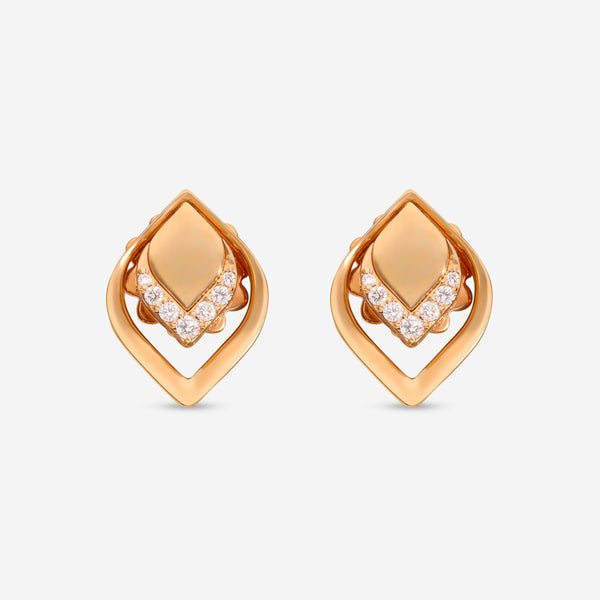 Roberto Coin Petal 18K Rose Gold Diamond Stud Earrings 7773270AXERX - THE SOLIST