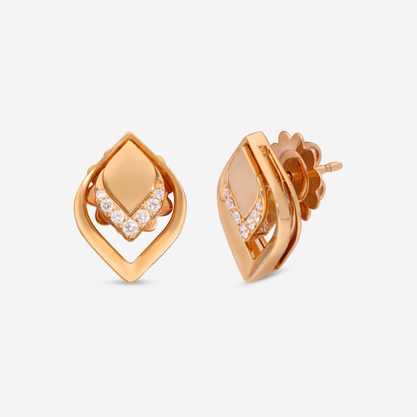 Roberto Coin Petal 18K Rose Gold Diamond Stud Earrings 7773270AXERX