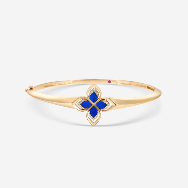 Roberto Coin Venetian Princess 18K Rose Gold Diamond & Blue Lapis Bangle Bracelet 7773372AXBAXP
