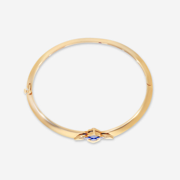 Roberto Coin Venetian Princess 18K Rose Gold Diamond & Blue Lapis Bangle Bracelet 7773372AXBAXP