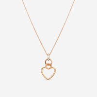 Roberto Coin Cialoma 18K Rose Gold Diamond Small Heart Necklace 7773504AXCHX