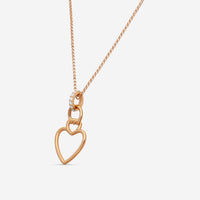Roberto Coin Cialoma 18K Rose Gold Diamond Small Heart Necklace 7773504AXCHX