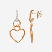Roberto Coin Cialoma 18K Rose Gold Diamond Heart Drop Earrings 7773504AXERX
