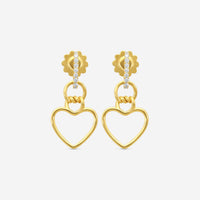 Roberto Coin Cialoma Heart 18K Yellow Gold Diamond Drop Earrings 7773504AYERX