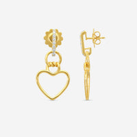 Roberto Coin Cialoma Heart 18K Yellow Gold Diamond Drop Earrings 7773504AYERX
