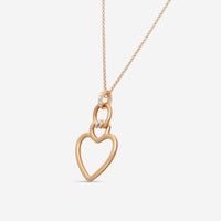 Roberto Coin Cialoma 18K Rose Gold Diamond Medium Heart Pendant Necklace 7773505