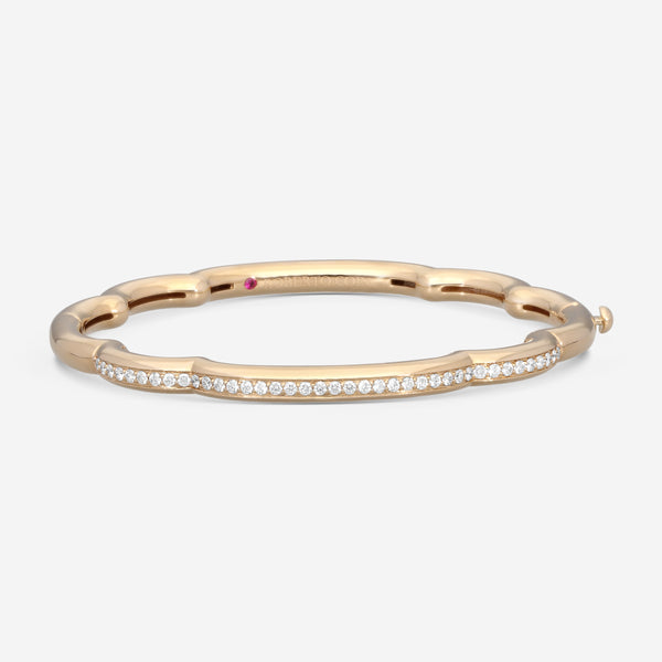 Roberto Coin Cialoma 18K Rose Gold Diamond Cloud Bangle Bracelet 7773574AXBAX