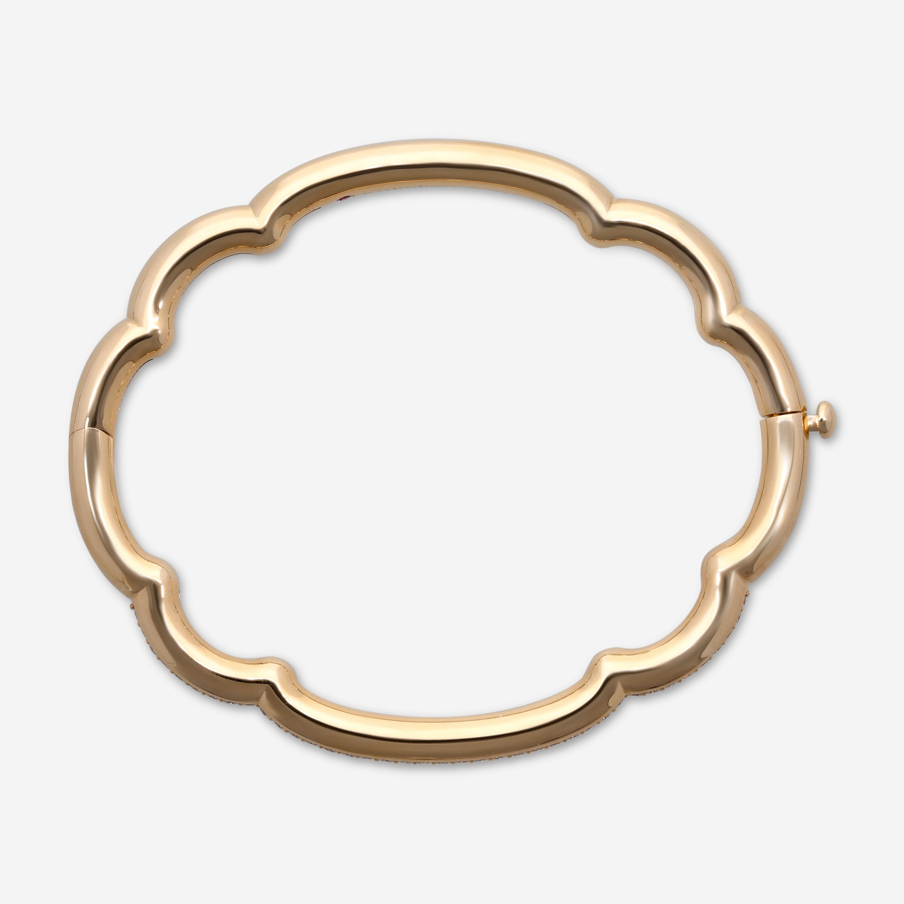 Roberto Coin Cialoma 18K Rose Gold Diamond Cloud Bangle Bracelet 7773574AXBAX