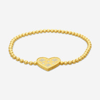 Roberto Coin Venetian Princess 18K Yellow Gold Heart Diamond Bracelet 7773627AY
