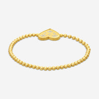 Roberto Coin Venetian Princess 18K Yellow Gold Heart Diamond Bracelet 7773627AY