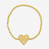 Roberto Coin Venetian Princess 18K Yellow Gold Heart Diamond Bracelet 7773627AY