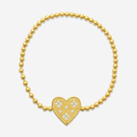 Roberto Coin Venetian Princess 18K Yellow Gold Heart Diamond Bracelet 7773627AY