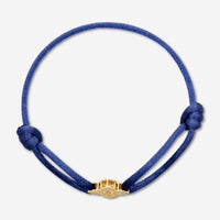 Roberto Coin Venetian Princess 18K Yellow Gold & Blue Silk Diamond Bracelet 7773