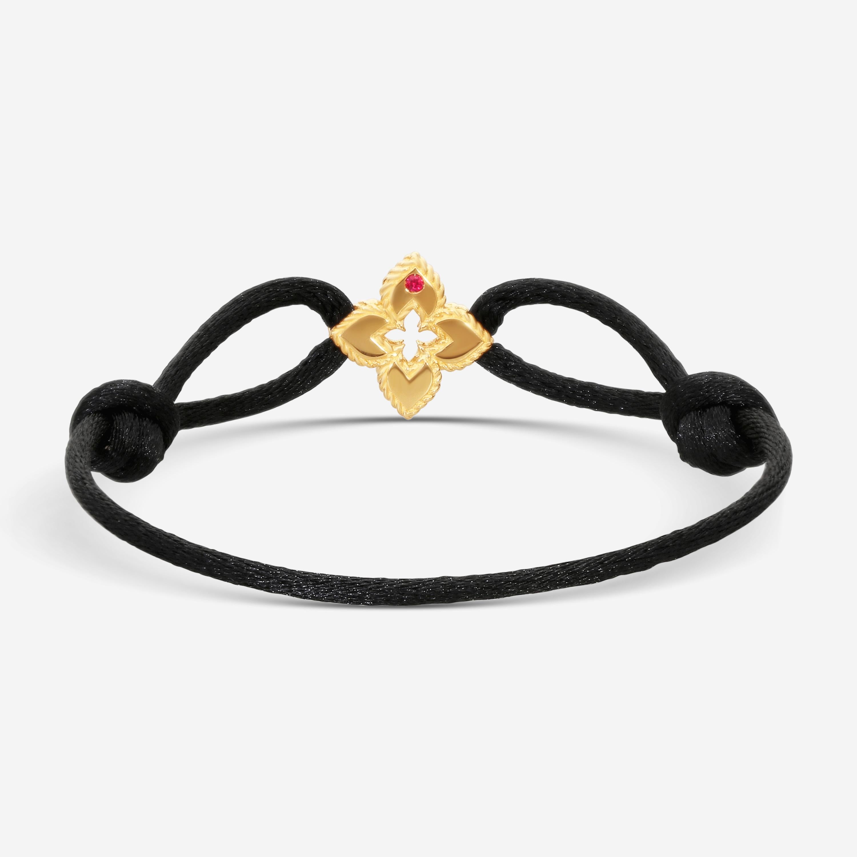 Roberto Coin Venetian Princess 18K Rose Gold & Black Silk Diamond Bracelet 77737