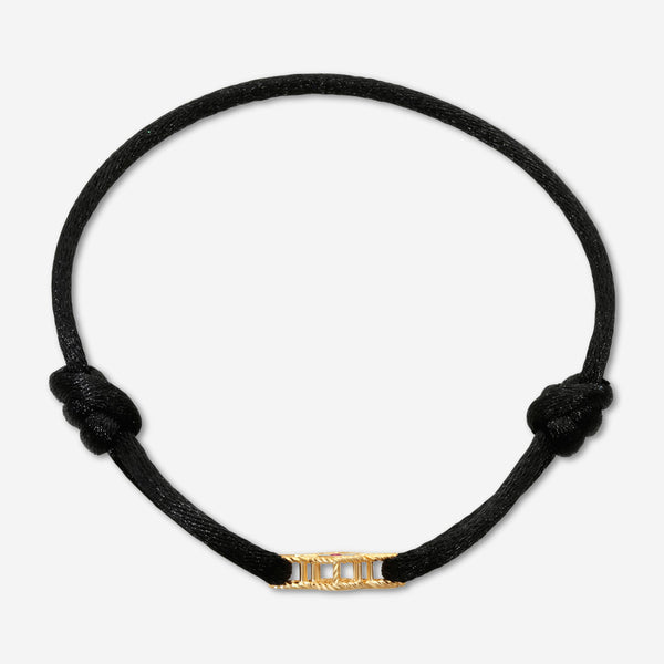 Roberto Coin Venetian Princess 18K Rose Gold & Black Silk Diamond Bracelet 77737